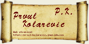 Prvul Kolarević vizit kartica